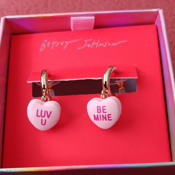Heart Charm Hoop Earrings - Picture 3 of 3